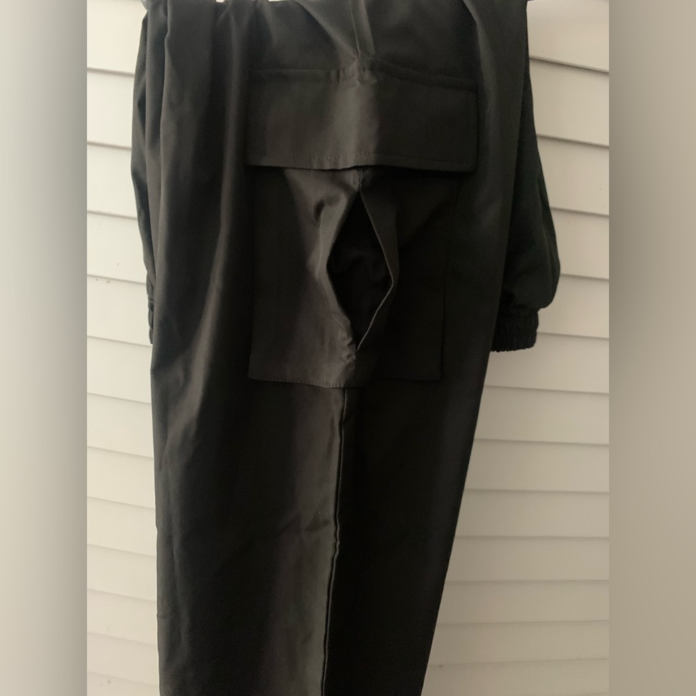 Shein EZ wear solid high waist flap pocket cargo pants